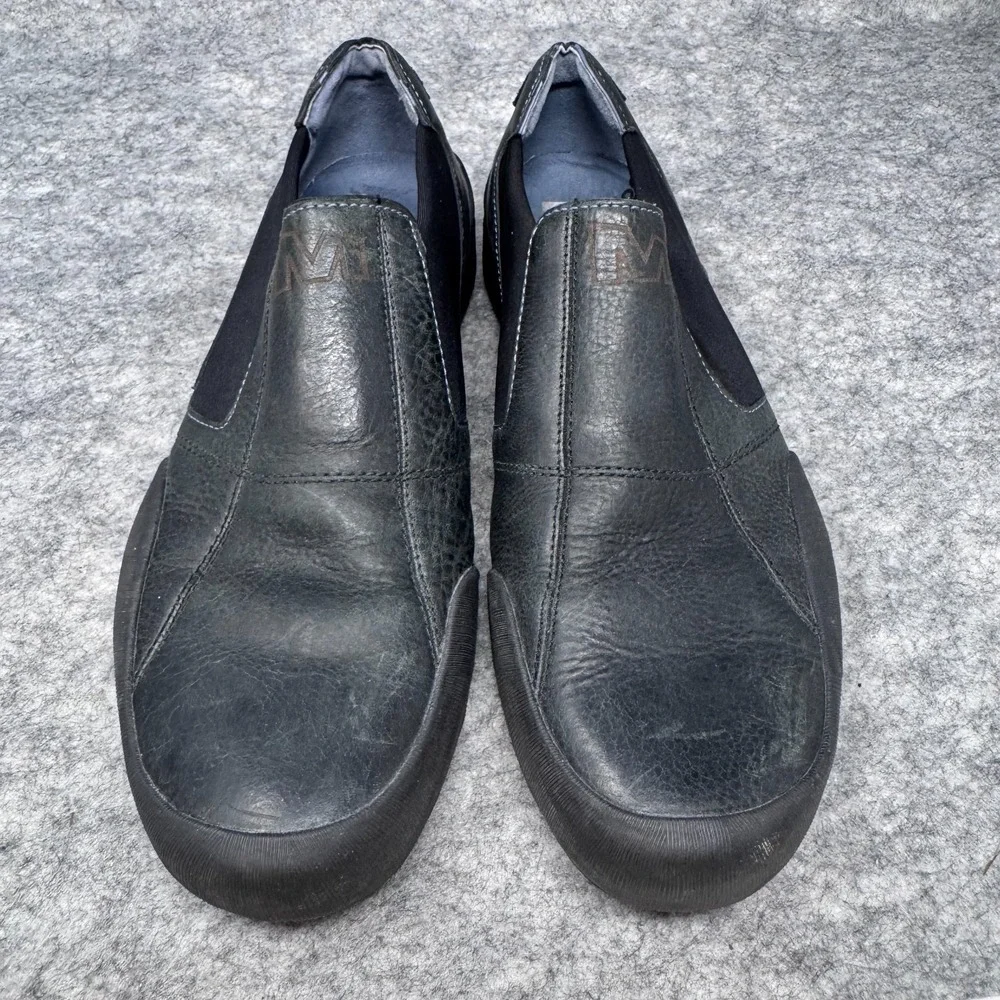 Merrell Moccasins Leather Slip On Casual Driving Loafers Shoes Mens Sz 9 Black